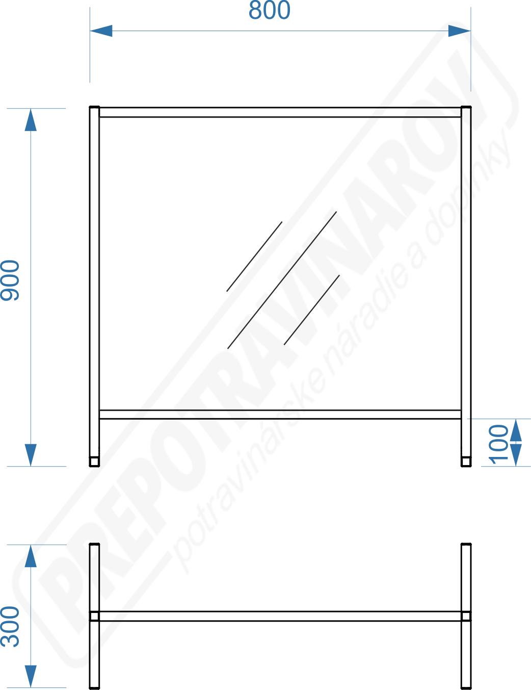 Ochranná stena na pult Nerez/PC