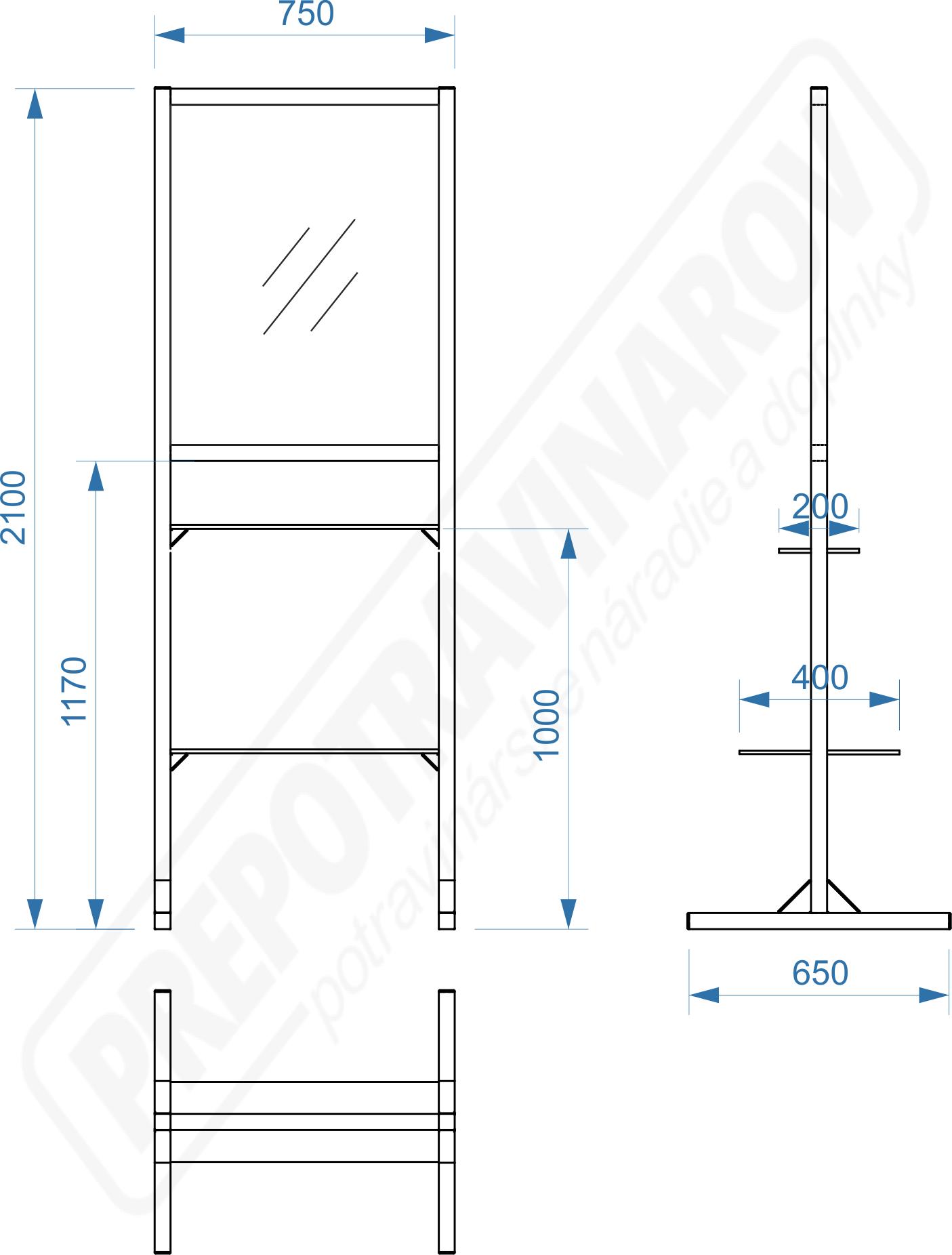 Ochranná stena s pultom na výdaj