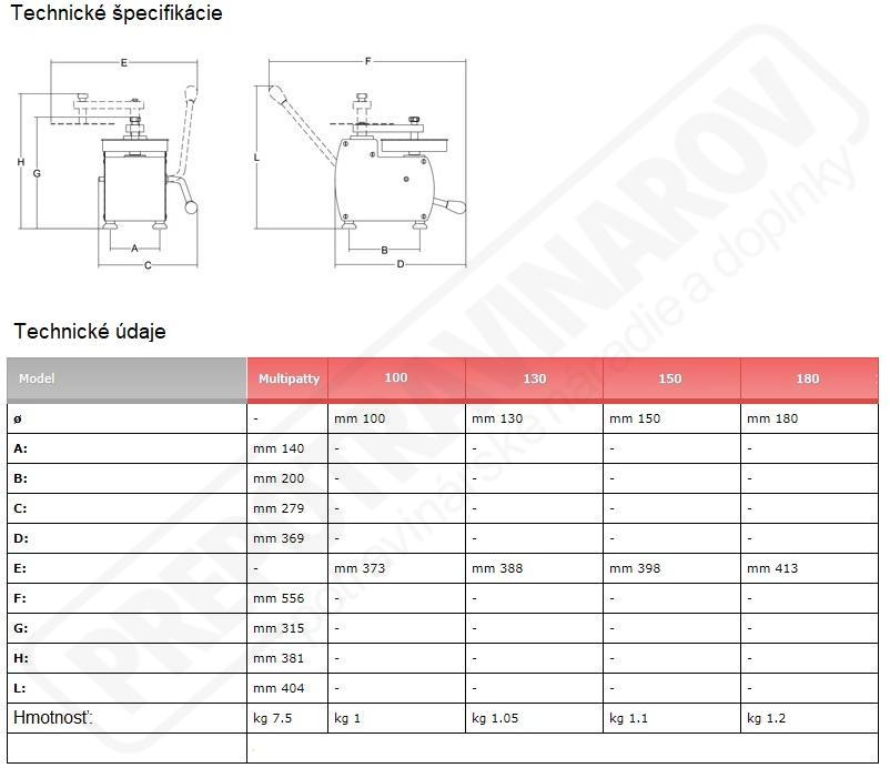 Formovač na hamburger Multipatty