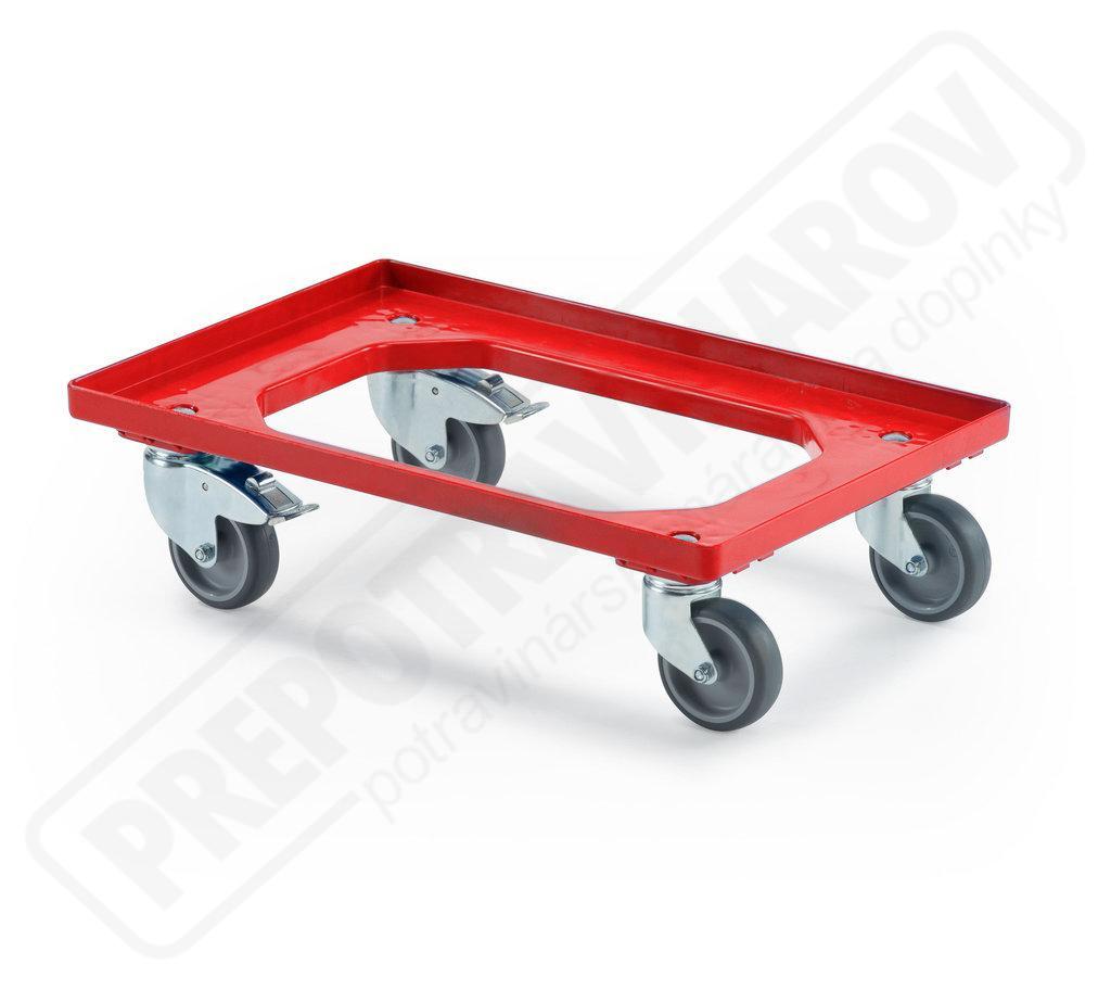 Vozík pod prepravky 2 pevné kolieska 2 otočné kolieska s brzdou