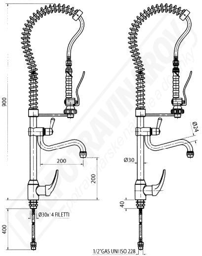 Sprcha stojanková s batériou, trubkou a konzolou