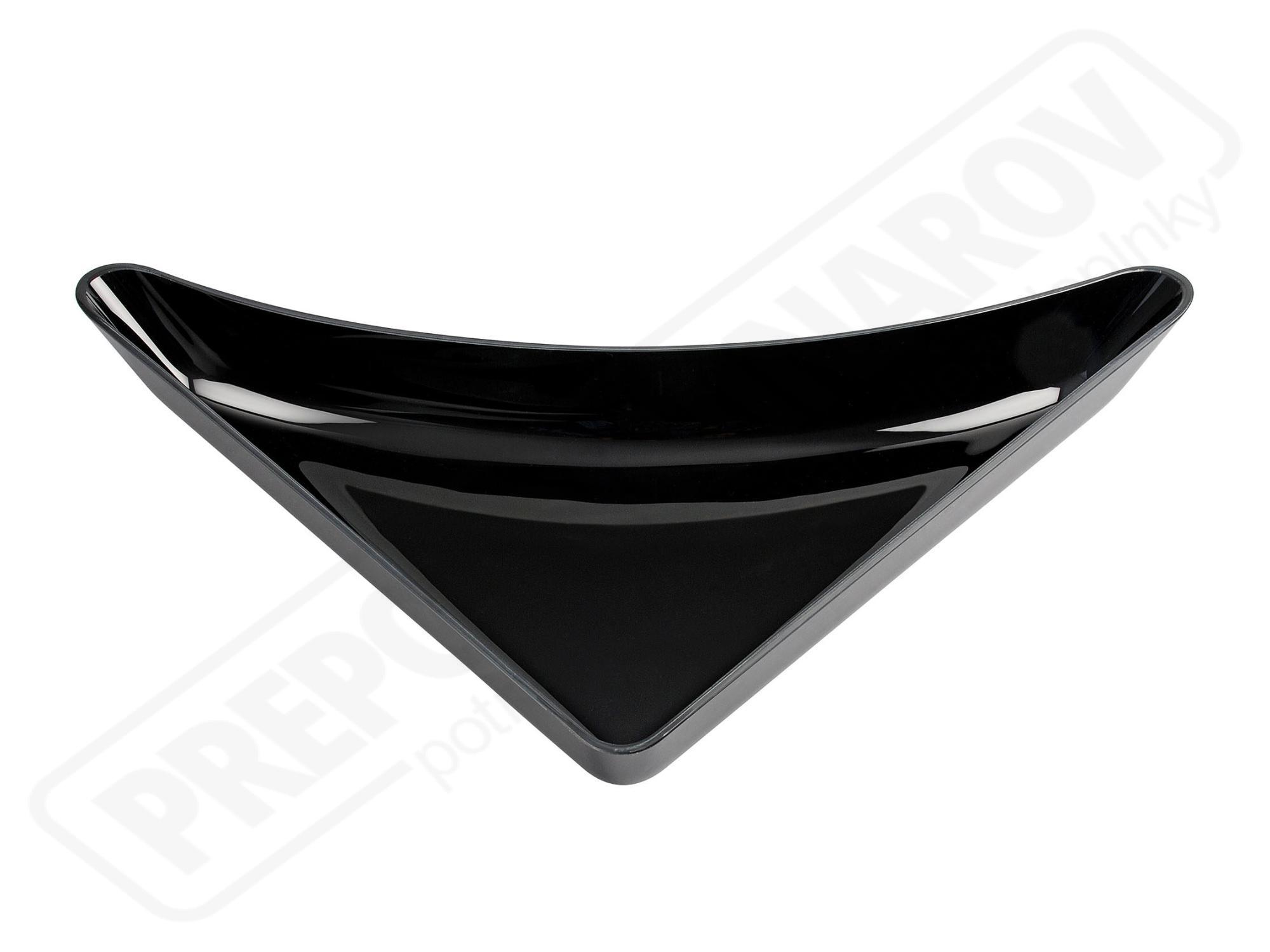 Nádoba trojuholníková oblá 390x275 čierna