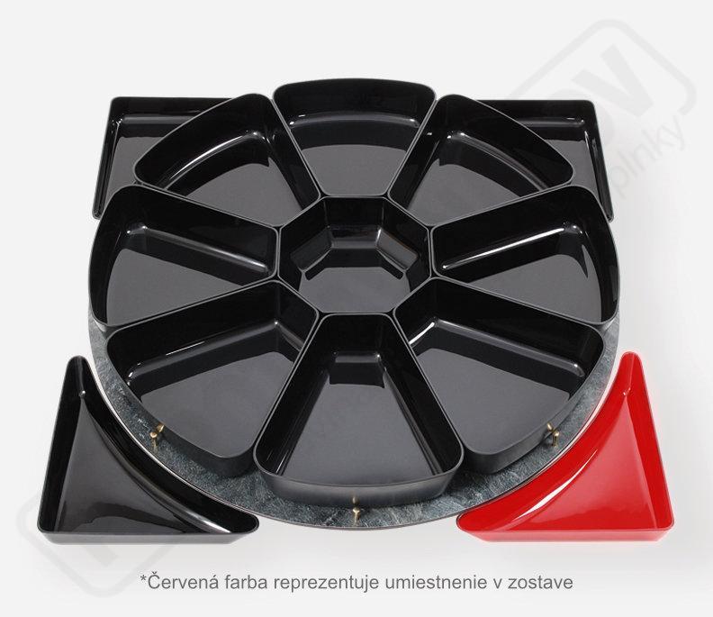 Nádoba trojuholníková oblá 390x275 čierna