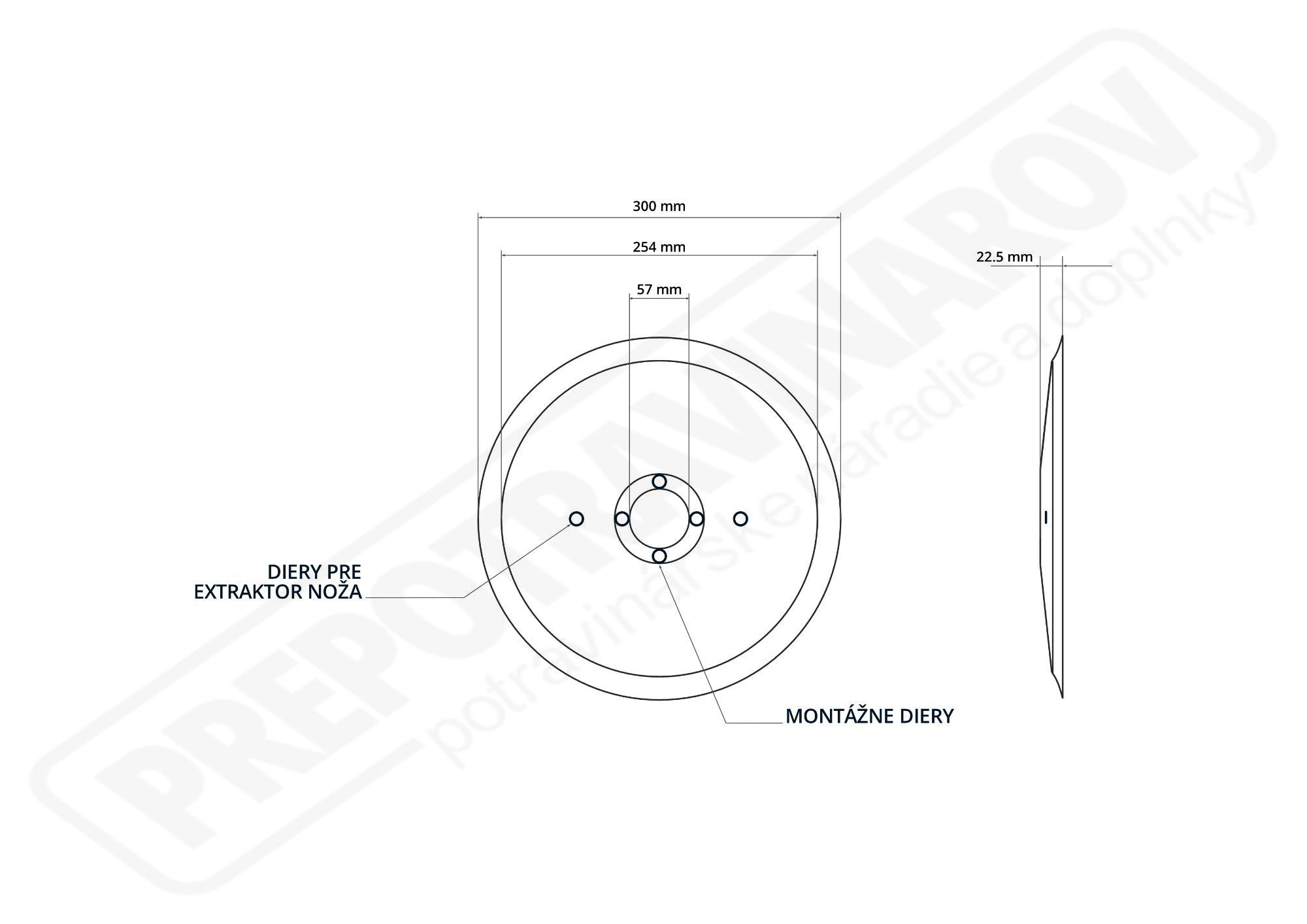 Nárezový nôž Sirman 300-57-4-254-H 22.5