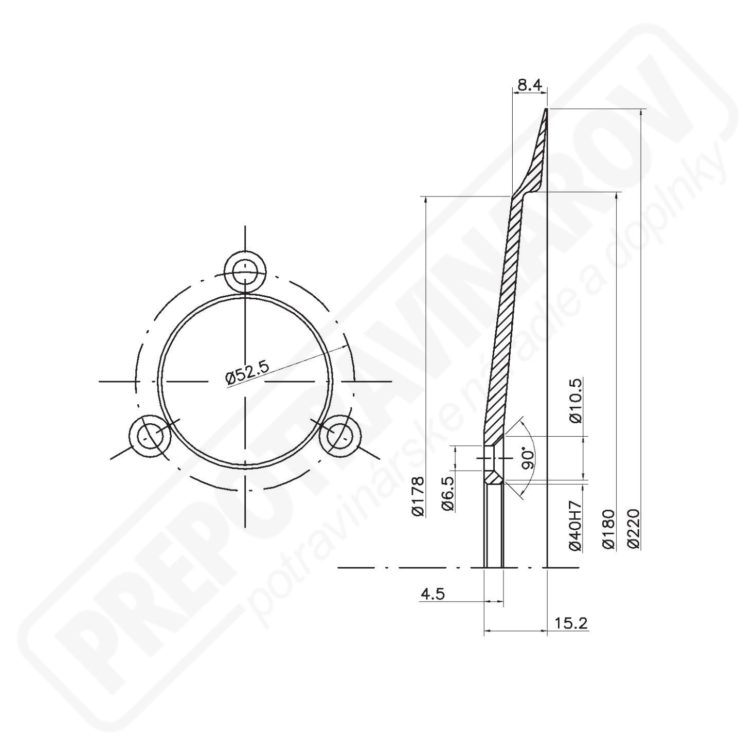 Nárezový nôž B/220