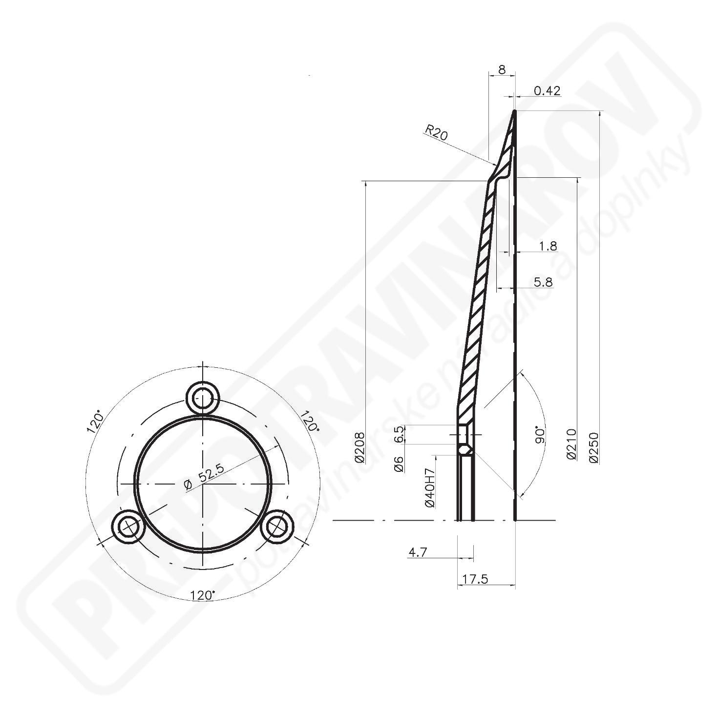 Nárezový nôž C/250