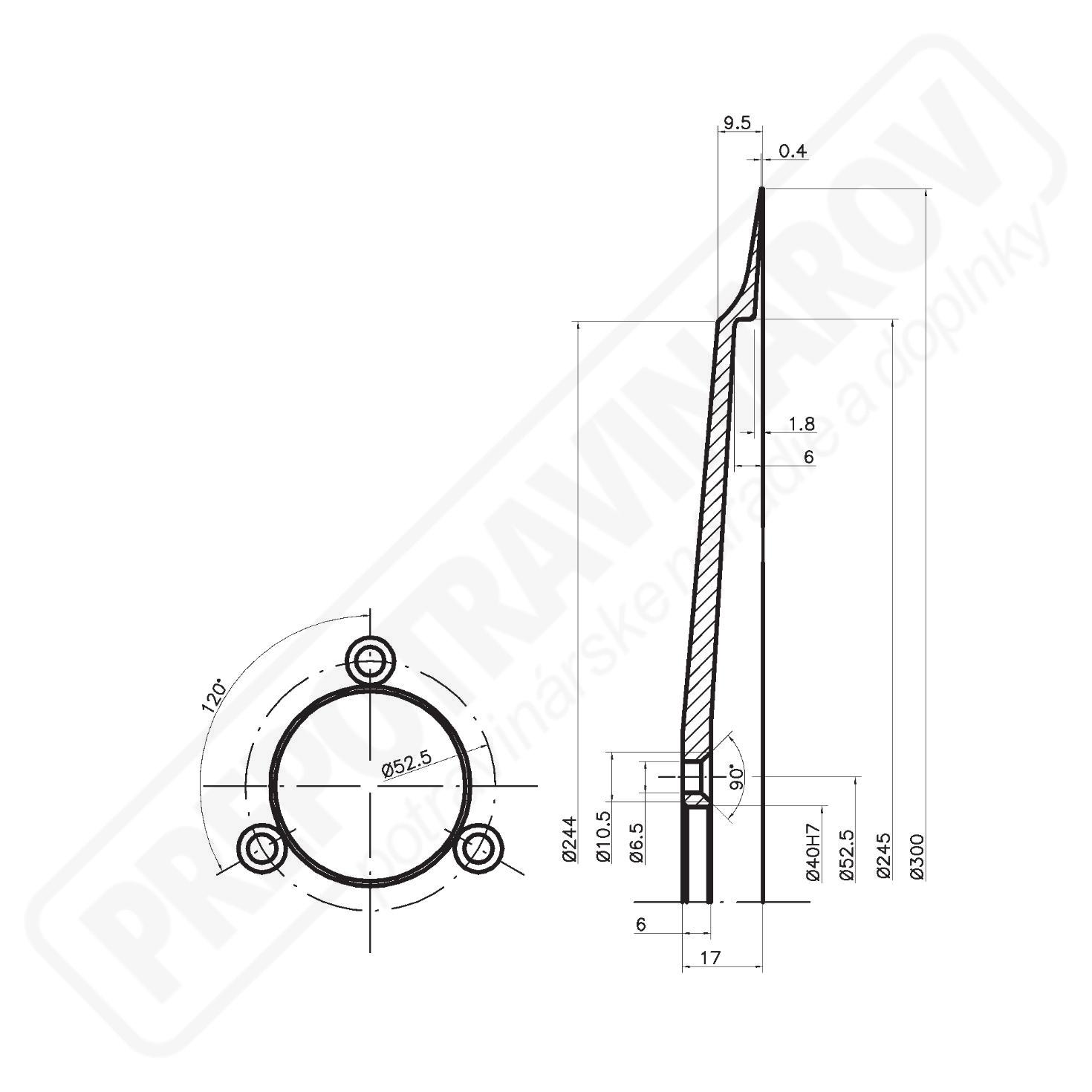 Nárezový nôž E9/300
