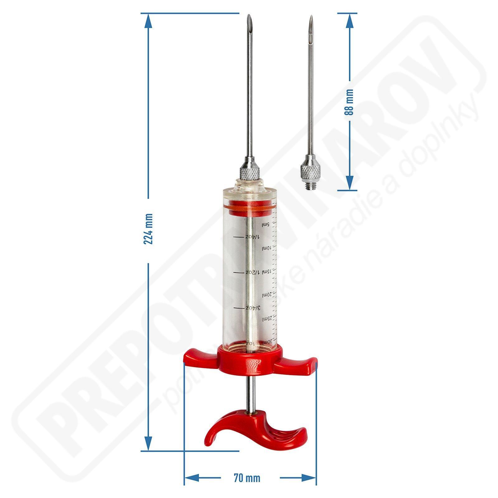 Dávkovacia injekcia na marinádu 30 ml, sada 2 ihly