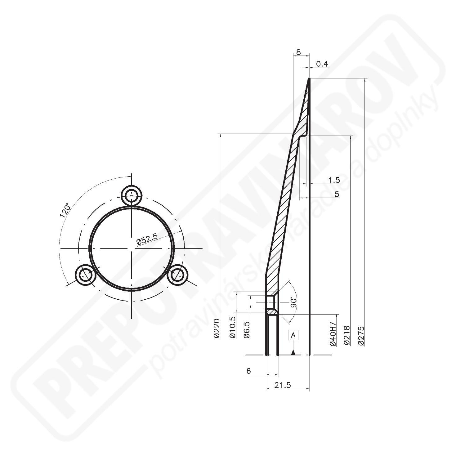 Nárezový nôž D/275