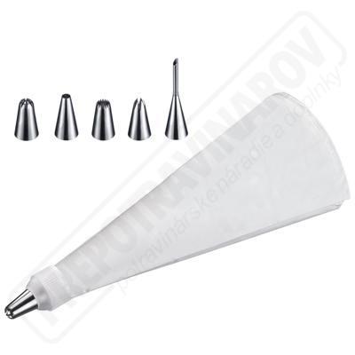 Sáčok cukrárenský a sada 5 nerezových špičiek