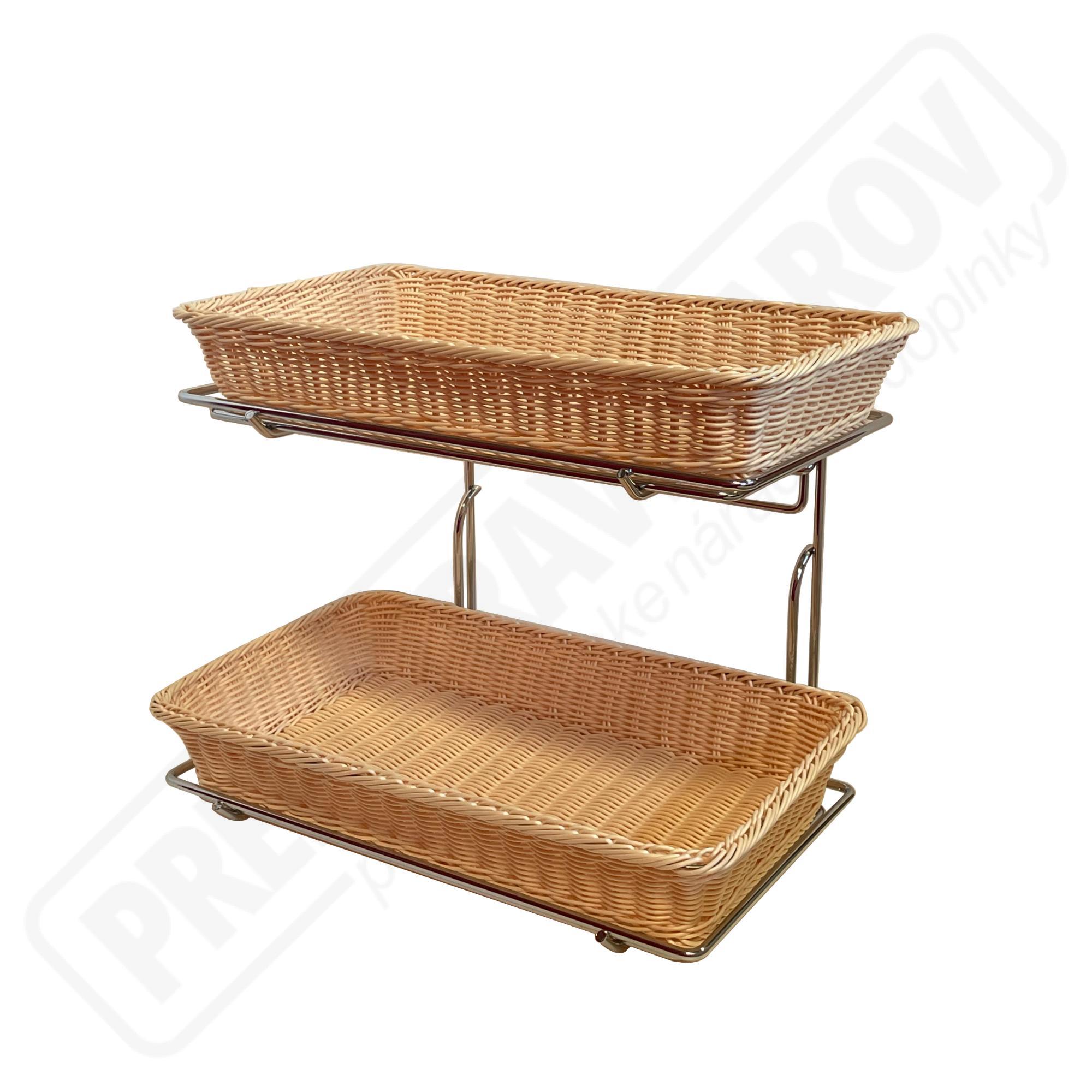 Stojan etážový 2x kôš GN 1/1 s poklopom a rolltopom