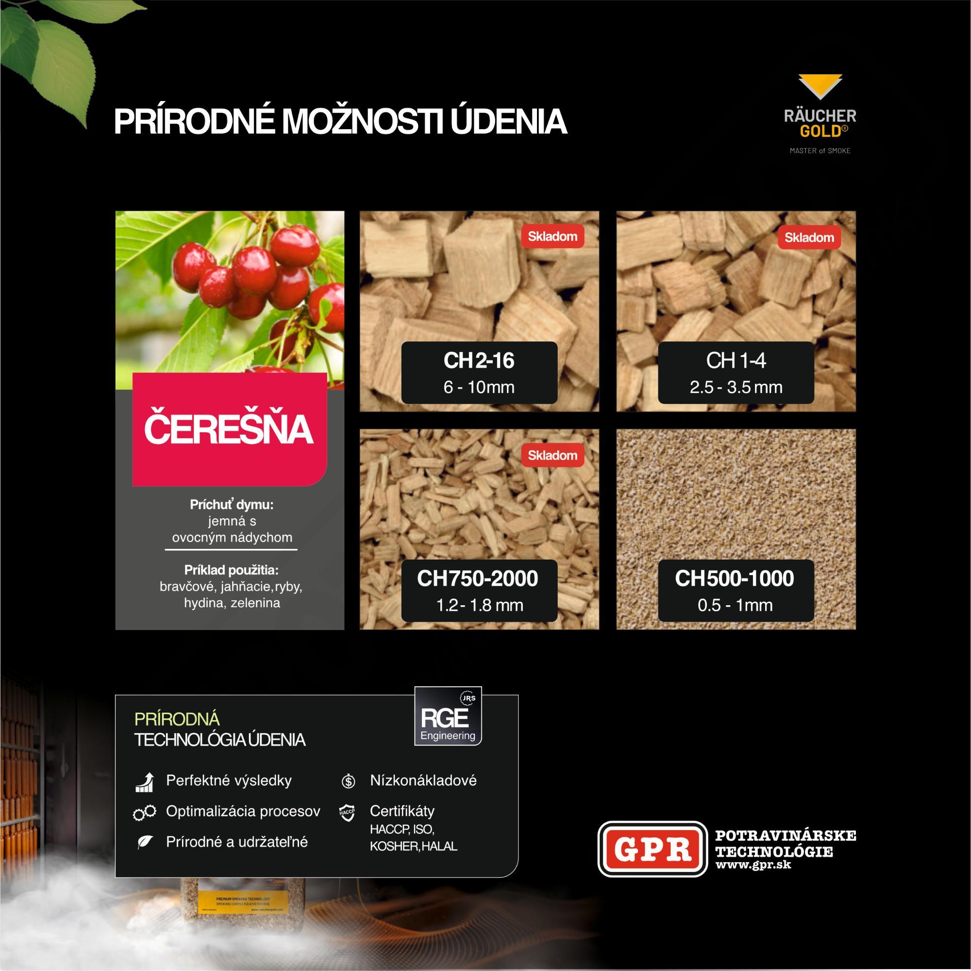 Čerešňové drevené štiepky CH 2/16