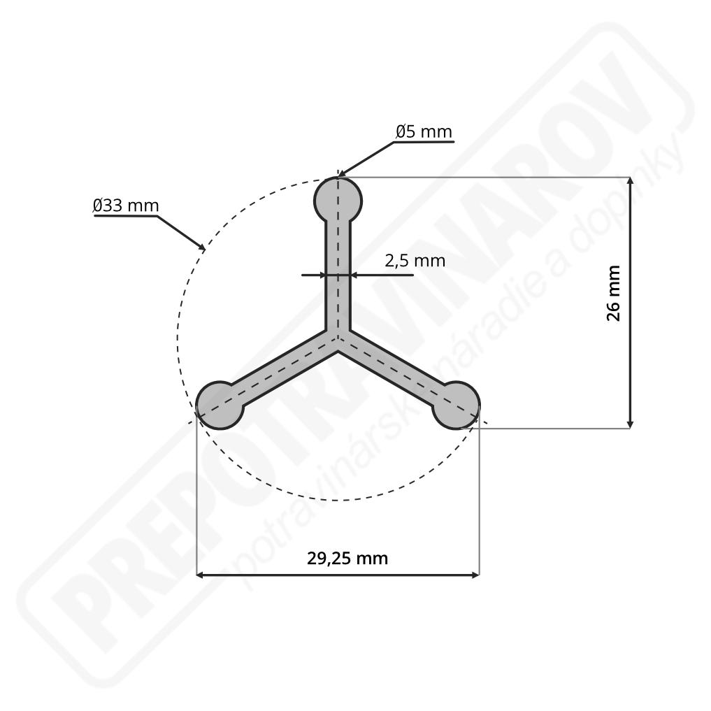 Údenárska palica hliníková zosilnená
