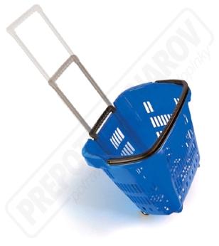 Nákupný košík plastový s kolieskami